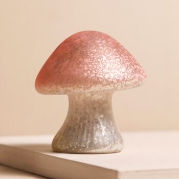 Small Pink Glass Mushroom Light, 3 of 5