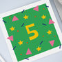 5th Birthday Card, Unisex Card For Five Year Old, thumbnail 3 of 4