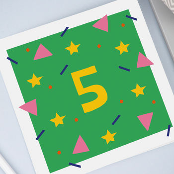 5th Birthday Card, Unisex Card For Five Year Old, 3 of 4