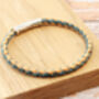 Mens Braided Cork Bracelet Personalised Steel Clasp, thumbnail 5 of 8