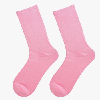 Women's Bamboo Socks Plain Pink, 2 of 6