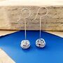 Intricately Woven Sterling Silver Nest Inspired Long Drop Earrings, thumbnail 1 of 11