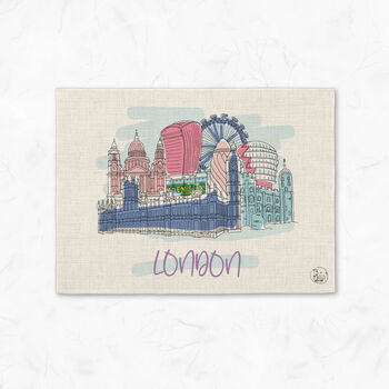 Personalised London Skyline Placemat, 4 of 5