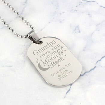 To Moon And Back Personalised Steel Dog Tag, 6 of 9