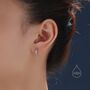 Sterling Silver Pearl Huggie Hoop Earrings, thumbnail 2 of 11