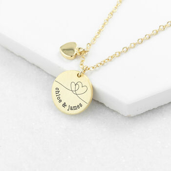 Personalised Dual Hearts Matte Charms Necklace, 2 of 6