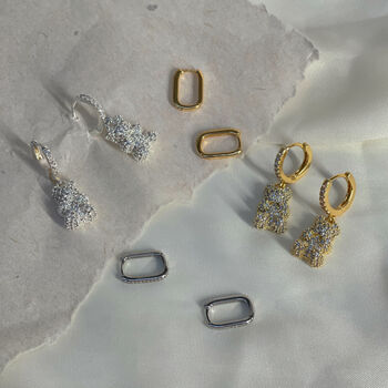 Opulent Zirconia Bear Earrings, 3 of 4