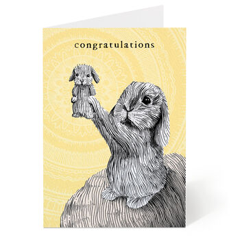 Bunny King Congratulations On Your New Baby Card, 3 of 6