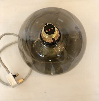 Smokey Grey 29cm Recycled Handmade Glass Table Lamp, 3 of 8