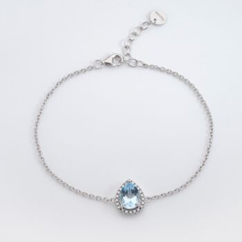 Blue Topaz 925 Sterling Silver Pear Drop Bracelet, 3 of 5