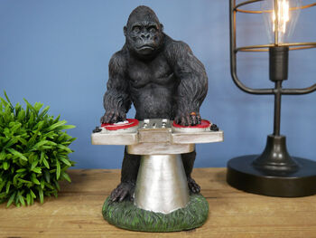 Dj Music Monkey Gorilla Turntable Figurine Ornament, 7 of 7