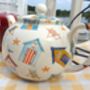 Six Cup Teapot In Beach Hut Design, thumbnail 5 of 9