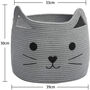Cotton Rope Storage Cat Grey Nursery Laundry Basket, thumbnail 2 of 4