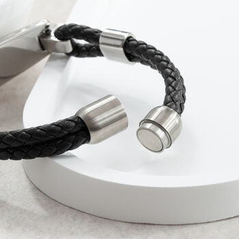 Personalised Men's Leather ID Bracelet, 6 of 10