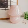 Baby Murano 70s Style Mushroom Stripe Glass Table Lamp, thumbnail 1 of 4