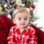 Family Xmas Personalised Embroidered Red Check Pyjamas, thumbnail 2 of 9