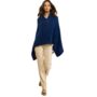 Navy Blue 100% Cashmere Multi Ways Button Poncho Gift Boxed, thumbnail 2 of 10
