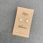 Halloween Silver Ghost Earrings With Choice Of Message Card, thumbnail 2 of 8