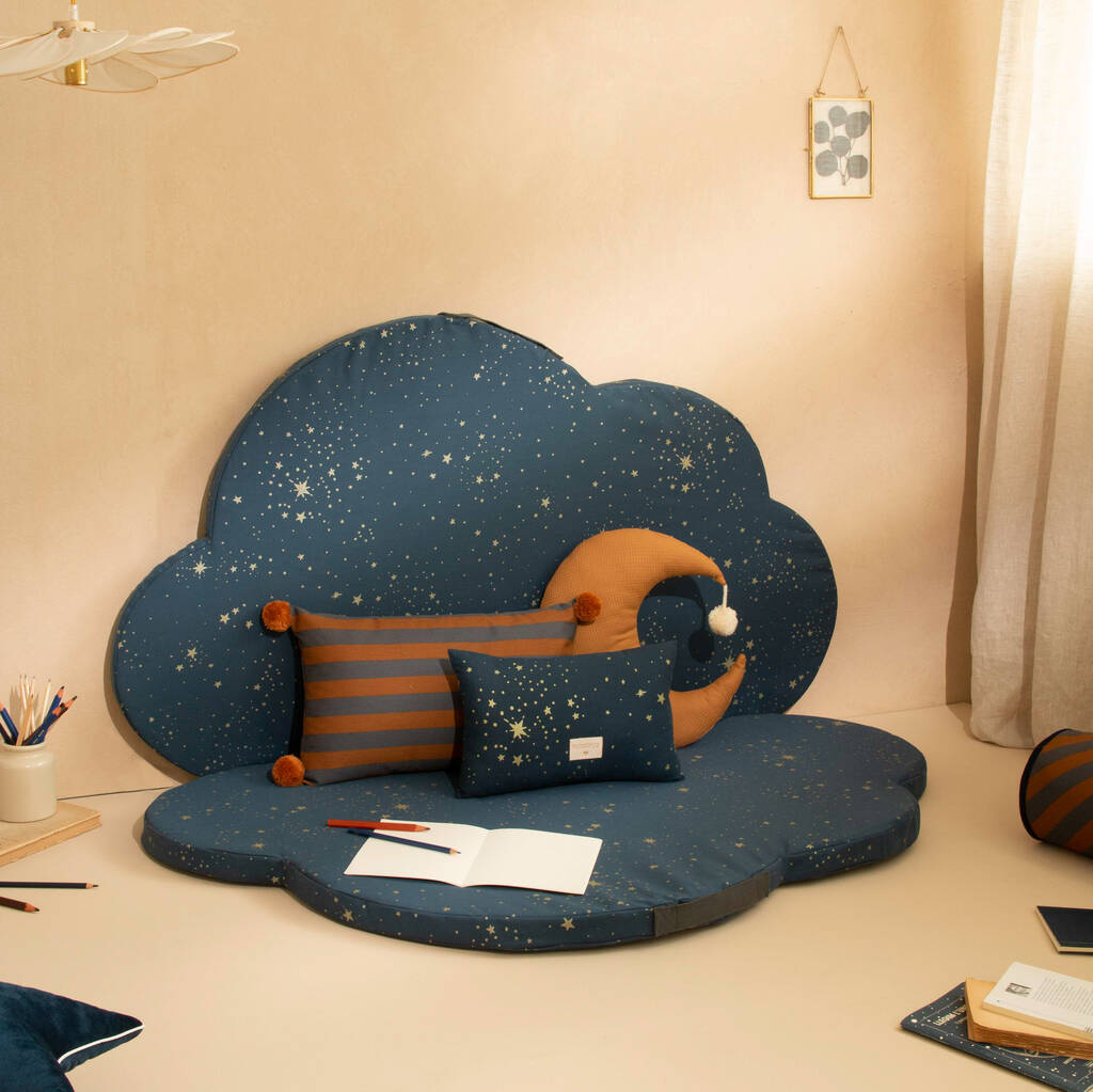 Gold Stella And Night Blue Cloud Play Mat, 1 of 12