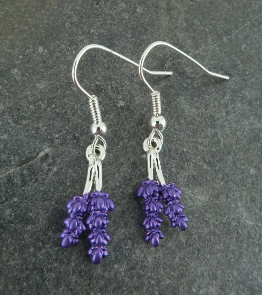 Lavender Flower Drop Earring By At London Jewels