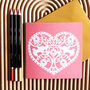 Pink Cut Out Heart Card, thumbnail 1 of 3