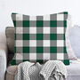 Green And White Gingham Soft Cushion Cover, thumbnail 2 of 3