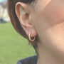 Diamond Cut Hoop Earrings For Women 18k Gold, thumbnail 1 of 4