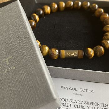 Men's Everton Fc Football Fan Tiger's Eye Bracelet, 3 of 4