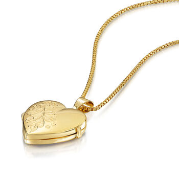 Italian Floral Heart Locket – 18 K Gold Plated, 4 of 4
