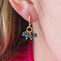Shades Of Blue Huggie Hoop Charm Earrings, thumbnail 6 of 11