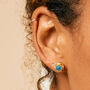 Maya Turquoise Stud Earrings Silver Or Gold Plated, thumbnail 3 of 11