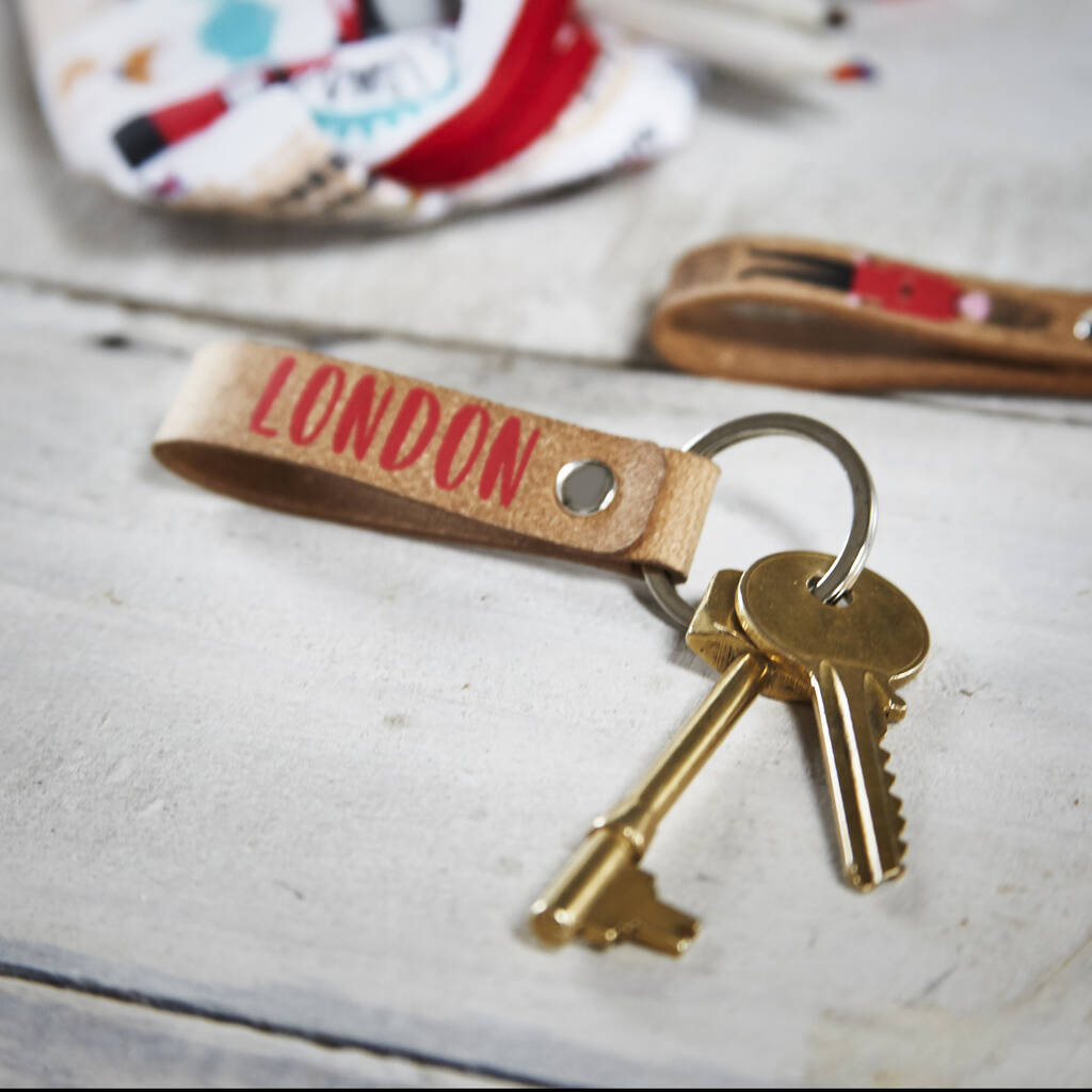 London Eco Adventures Recycled Leather Key Ring By Milly Green