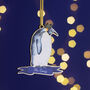 Personalised Penguin Christmas Card/Bauble For Teacher, thumbnail 3 of 7
