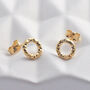 Gold Vermeil Faceted Circle Studs, thumbnail 1 of 7
