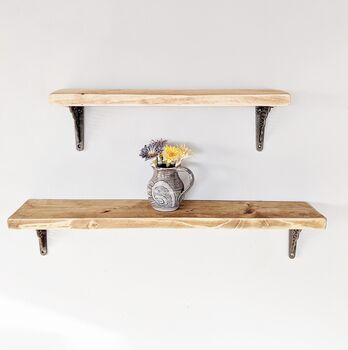 Natural Wood Shelf With Decorative Brackets, 2 of 3