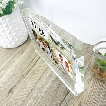 Personalised Freestanding Four Photo Giant Crystal Block 19.5cm, 3 of 5