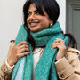 Turquoise Two Tone Winter Scarf, thumbnail 1 of 4