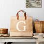 Letter Market Tote In Natural Jute, thumbnail 2 of 2