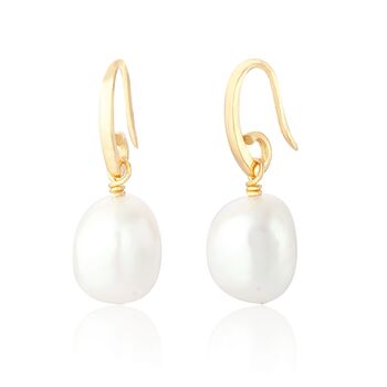 Maja 18ct Gold Vermeil Pearl Drop Earrings, 2 of 3