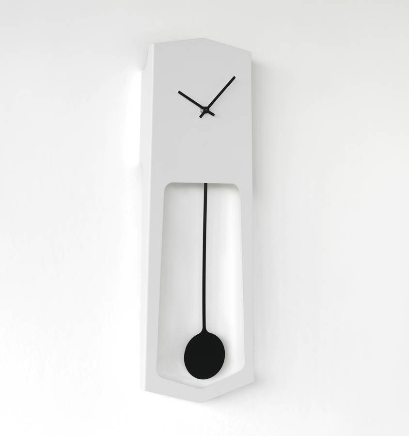 white wall pendulum clock by lime lace | notonthehighstreet.com