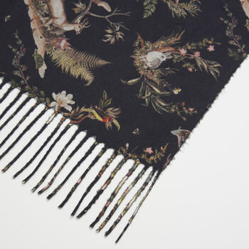 Wonderland Toile Fringe Scarf, 4 of 4