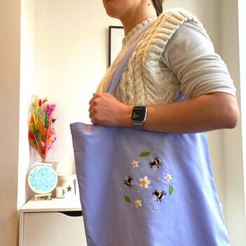 Bumble Bee Embroidery Tote Bag Craft Kit, 6 of 12