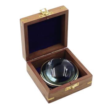 Large Paperweight Magnifying Glass With Wooden Box, 2 of 6