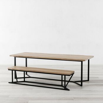Dean Oak Dining Table With V Shaped Legs, 7 of 7