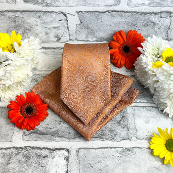 Spice Paisley Wedding Tie Set, 6 of 6