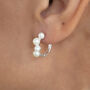 Sterling Silver Or Gold Pearl Cluster Hoop Earrings, thumbnail 3 of 12