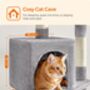 Tall Cat Tree Plush Multi Level Cat Condo Light Grey, thumbnail 5 of 9