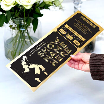 Personalised Novelty Size Gold Theatre Ticket, 7 of 10