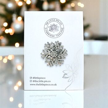 Sparkling Austrian Crystal Winter Snowflake Christmas Brooch, 4 of 10