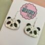 Panda Glitter Statement Earrings / Panda Lover Gift / Zoo Lover Gift / Birthday Gift For Her, thumbnail 4 of 5